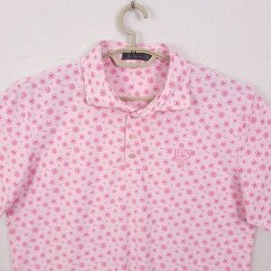G/FORE Polo Shirt Mens Large Pink Skull Crossbones G4MF22K45 Blush Golf Tee